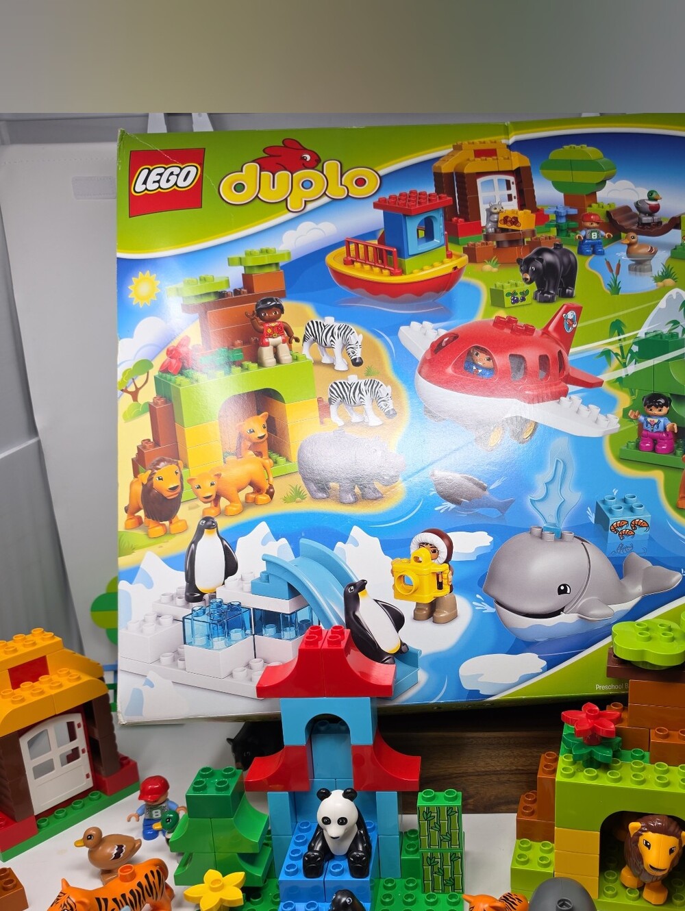 Lego Duplo Red Airplane & Multicolor Jungle and Arctic Animal Set